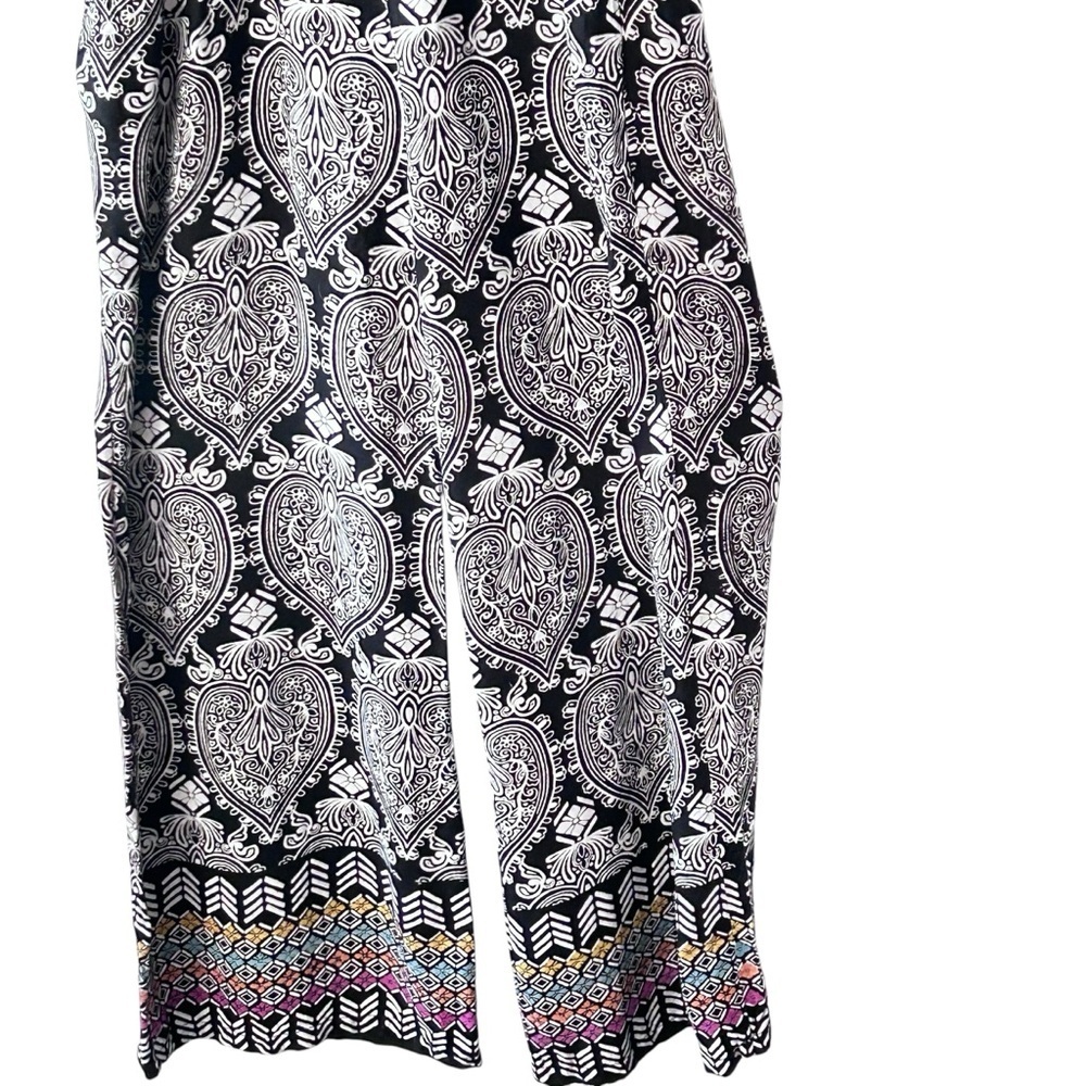 Angie Womens Sleeveless Jumpsuit Black Geometric Print - Picture 3 of 13